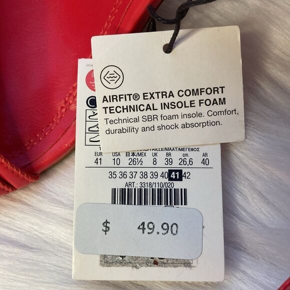 Zara High Heeled Red Strap Faux Leather Sandals Shoes Size 10 - Picture 10 of 11